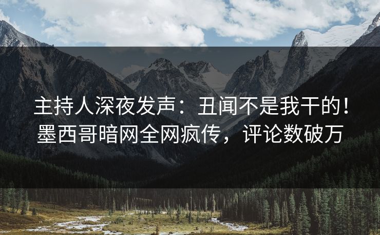 主持人深夜发声：丑闻不是我干的！墨西哥暗网全网疯传，评论数破万