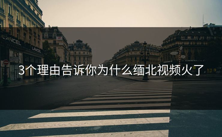 3个理由告诉你为什么缅北视频火了