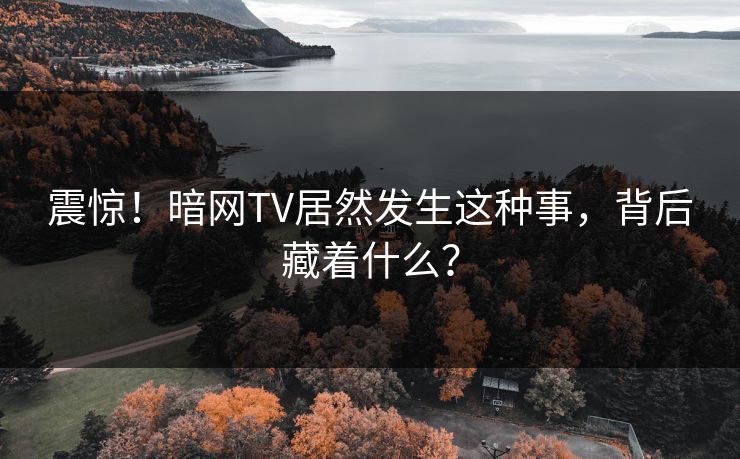震惊！暗网TV居然发生这种事，背后藏着什么？