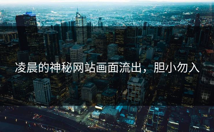 凌晨的神秘网站画面流出，胆小勿入