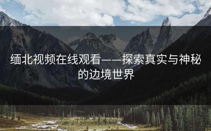缅北视频在线观看——探索真实与神秘的边境世界