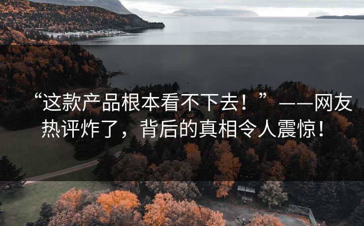 “这款产品根本看不下去！”——网友热评炸了，背后的真相令人震惊！