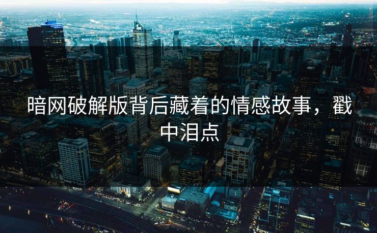 暗网破解版背后藏着的情感故事，戳中泪点
