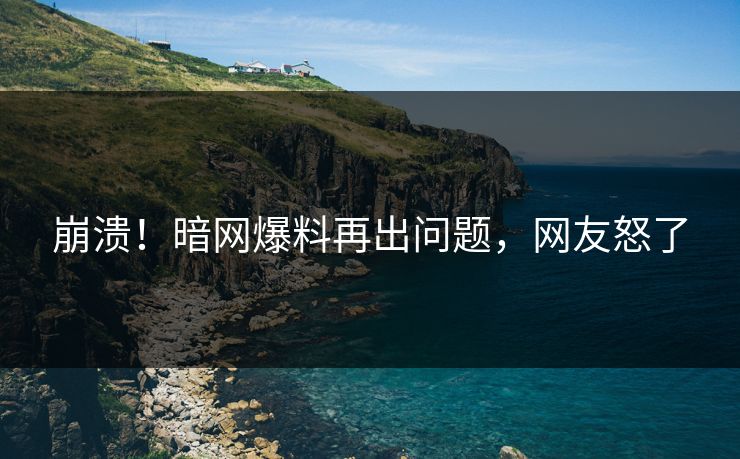 崩溃！暗网爆料再出问题，网友怒了