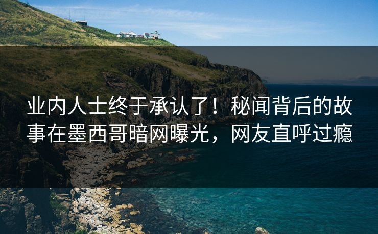 业内人士终于承认了！秘闻背后的故事在墨西哥暗网曝光，网友直呼过瘾