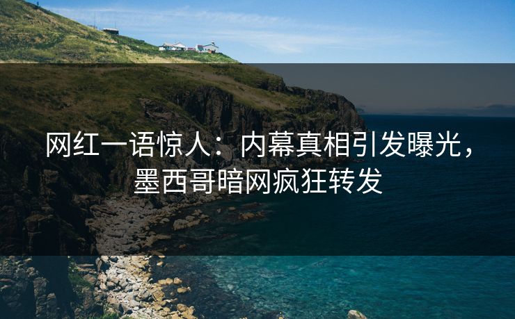 网红一语惊人：内幕真相引发曝光，墨西哥暗网疯狂转发