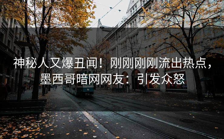 神秘人又爆丑闻！刚刚刚刚流出热点，墨西哥暗网网友：引发众怒