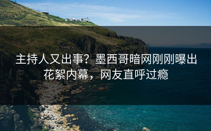 主持人又出事？墨西哥暗网刚刚曝出花絮内幕，网友直呼过瘾