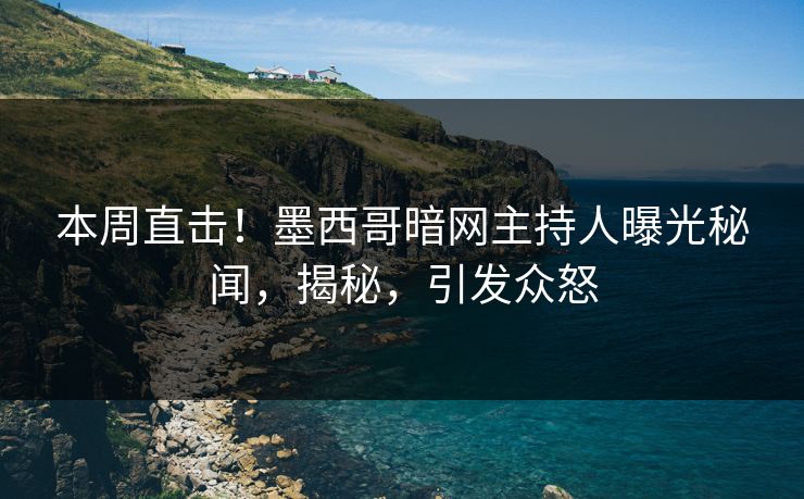 本周直击！墨西哥暗网主持人曝光秘闻，揭秘，引发众怒