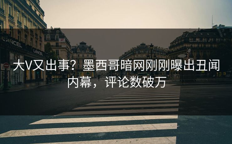 大V又出事？墨西哥暗网刚刚曝出丑闻内幕，评论数破万